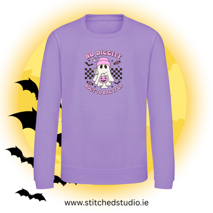 Halloween No Diggity Bout to Bag It up Kids Printed Sweatshirt