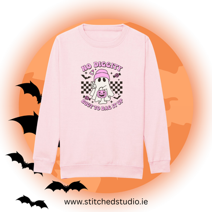 Halloween No Diggity Bout to Bag It up Kids Printed Sweatshirt