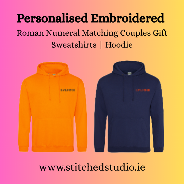 Custom Embroidered Couples Matching Sweatshirts | Hoodie