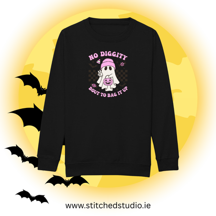 Halloween No Diggity Bout to Bag It up Kids Printed Sweatshirt