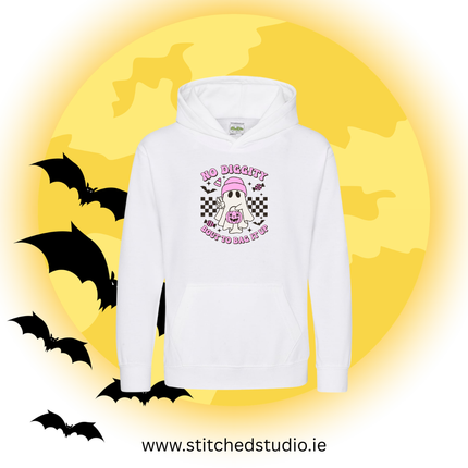 Halloween No Diggity Bout to Bag It up Kids Printed Hoodie