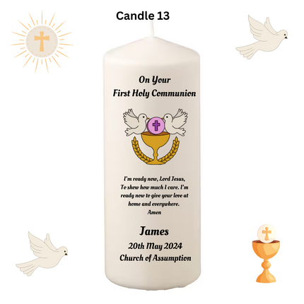 Personalised First Holy Communion Candles