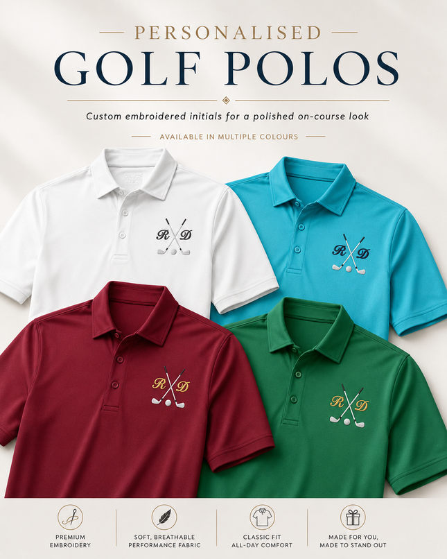 Personalised  Embroidered Golf Polo