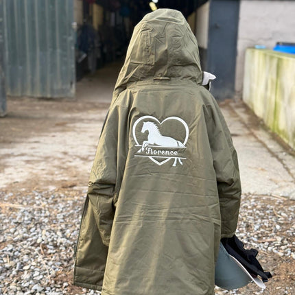 Kids TriDri® changing robe personalised + embroidered horse detail