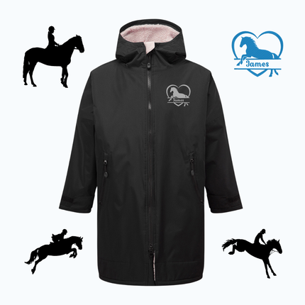 Kids TriDri® changing robe personalised + embroidered horse detail