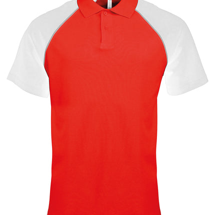 Kariban Baseball Cotton Piqué Polo Shirt