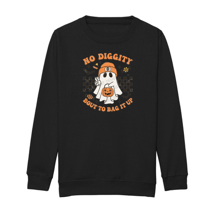 Halloween No Diggity Bout to Bag It up Printed Sweatshirt Adults