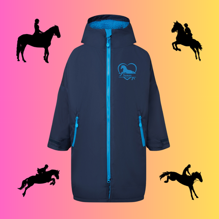 Kids TriDri® changing robe personalised + embroidered horse detail
