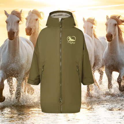 Kids TriDri® changing robe personalised + embroidered horse detail