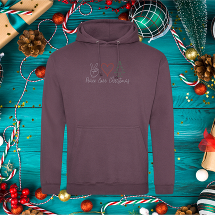 Peace, love, Christmas Line Embroidery Sweatshirt - Adult